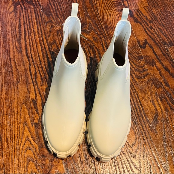 JEFFREY CAMPBELL Cream Play Pleu Rain Boots 8M Chunky Platform Ankle Chelsea NEW - Picture 6 of 7